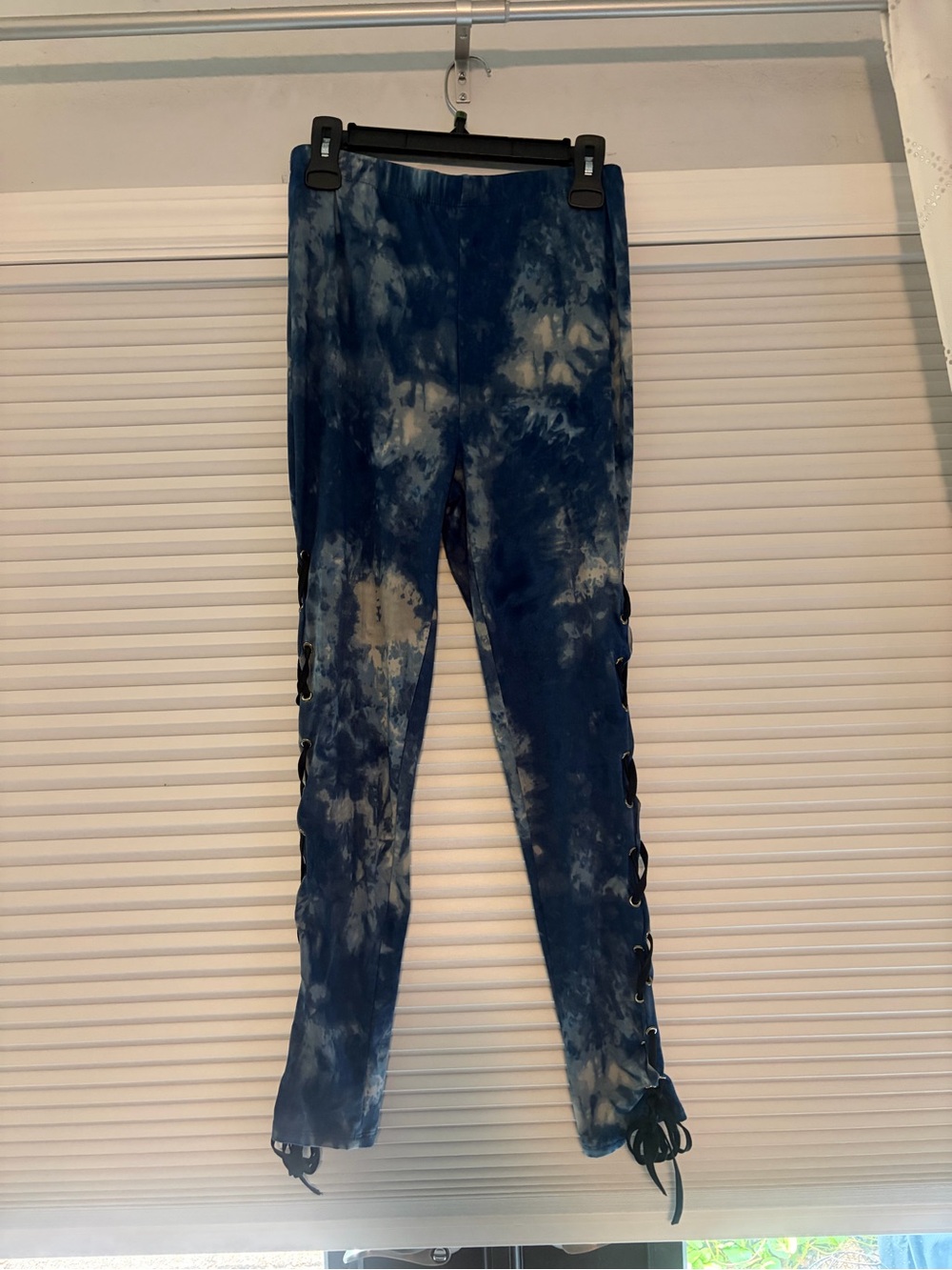 Love Nation Navy and White Tie-Dye Lace-Up pants